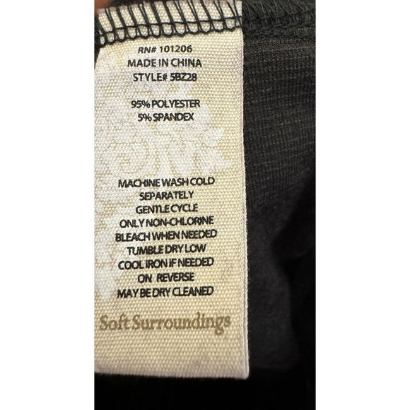 Soft Surroundings Pants Velvet Velour Wide Leg Pull on Black 1x (18w/20w) - Picture 9 of 9